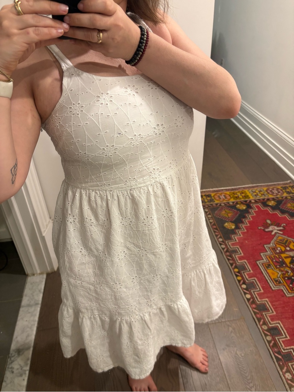 Lucky Brand White Eyelet Cotton Sundress